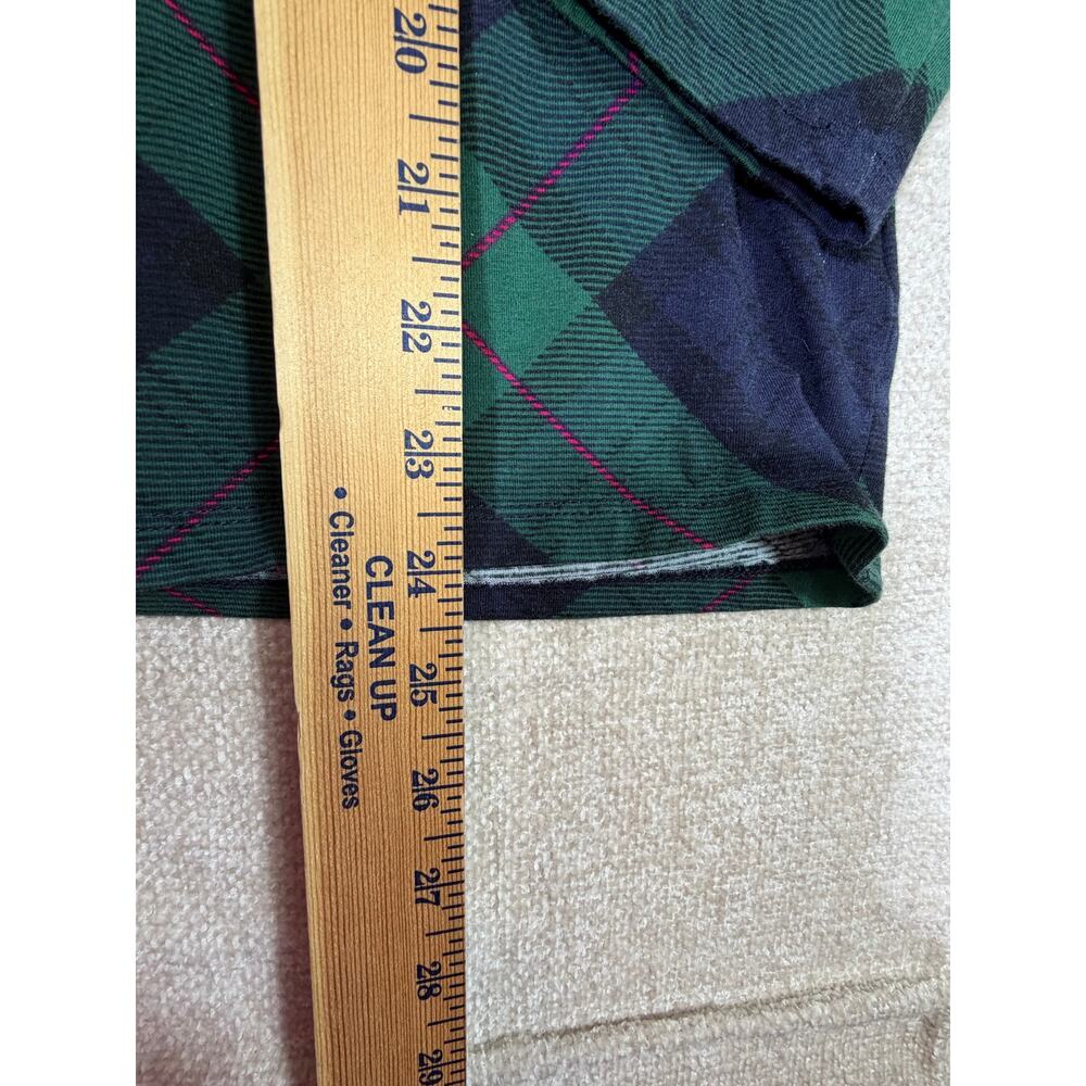 Talbots Lot of 2 Women Med Plaid Turtleneck Shirt Red Green Preppy Pullover Knit - Picture 4 of 10